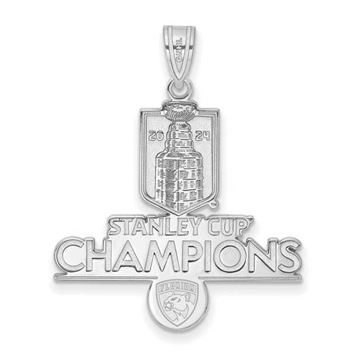 Sterling Silver Florida Panthers 2024 Stanley Cup Pendant 1in