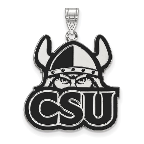 Sterling Silver Cleveland State University Enamel Pendant 1in