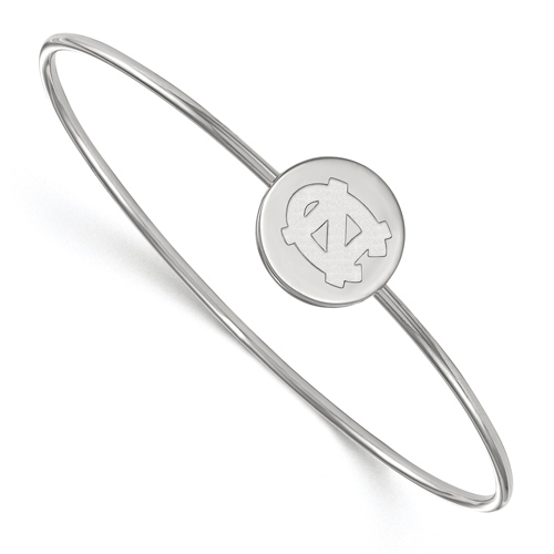 Sterling Silver 7in University of North Carolina Slip on Wire Bangle