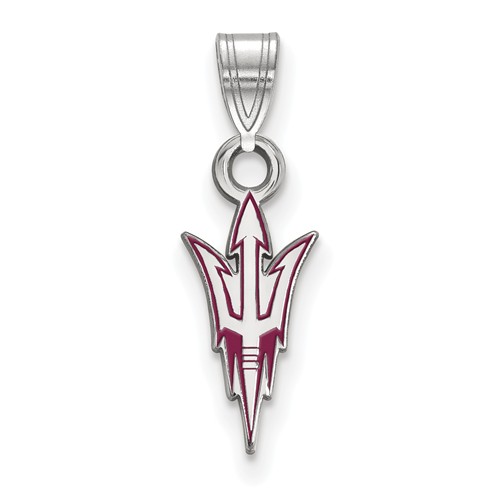 Arizona State Univ. Enamel Pitchfork Pendant 1/2in Sterling Silver