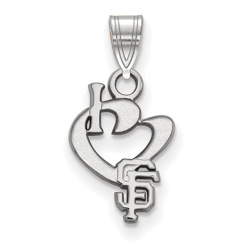 Sterling Silver 3/8in I Love San Francisco Giants Pendant