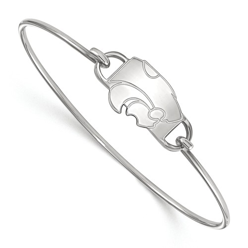 Sterling Silver 7in Kansas State University Small Center Wire Bangle