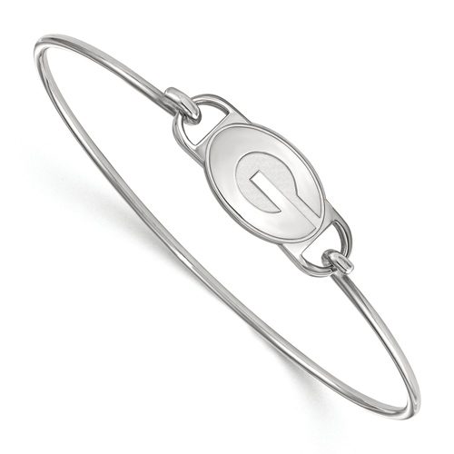 Sterling Silver 7in University of Georgia Small Center Wire Bangle