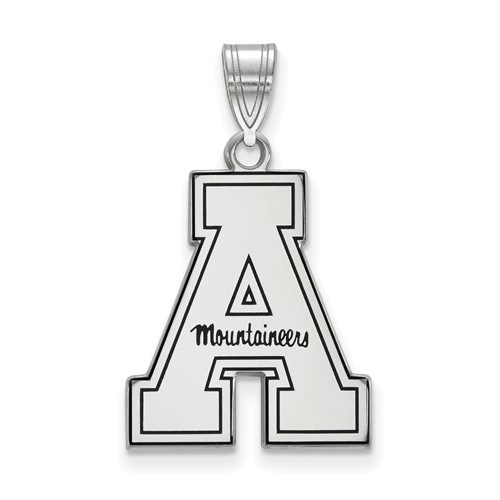 Appalachian State University Enamel Pendant 3/4in Sterling Silver