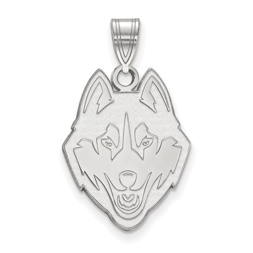 University of Connecticut Husky Pendant 3/4in 10k White Gold