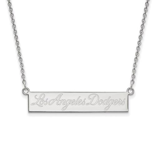 Sterling Silver Los Angeles Dodgers Small Bar Necklace