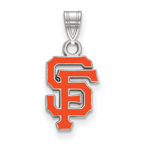 Sterling Silver 1/2in San Francisco Giants SF Enamel Pendant