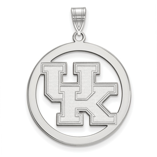 Sterling Silver 1in University of Kentucky Logo Pendant in Circle