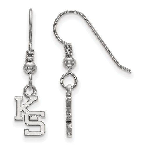 Kansas State University KS Dangle Earrings Sterling Silver