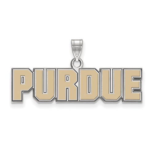 Sterling Silver Purdue University Enamel Pendant