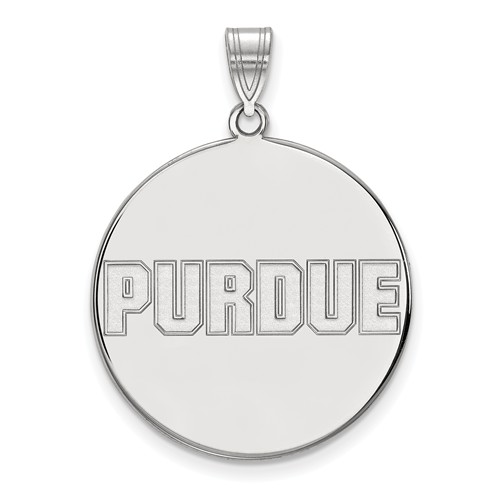 Sterling Silver Purdue University Round Pendant 1in