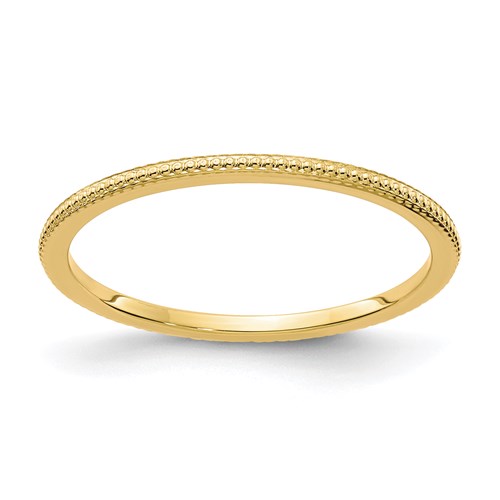 14k Yellow Gold Bead Stackable Ring with Polished Finish 1.2mm