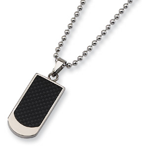 Titanium Carbon Fiber Necklace with Rounded Corners