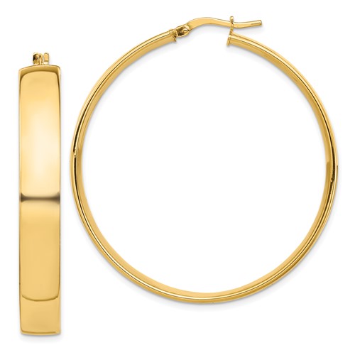 14k Yellow Gold 1.75in Round Hoop Earrings 7mm