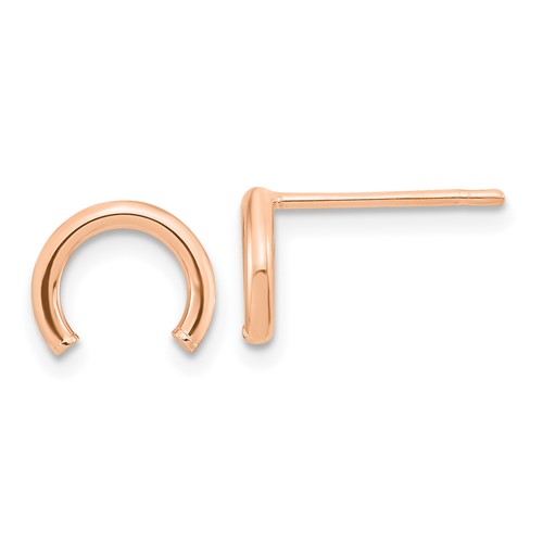 14k Rose Gold Tiny U Shape Post Earrings