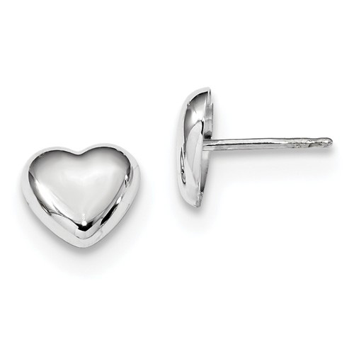 14kt White Gold Heart Post Earrings TH968W | Joy Jewelers