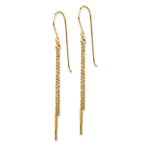 14k Yellow Gold Tassel Earrings with Diamond-cut Bars