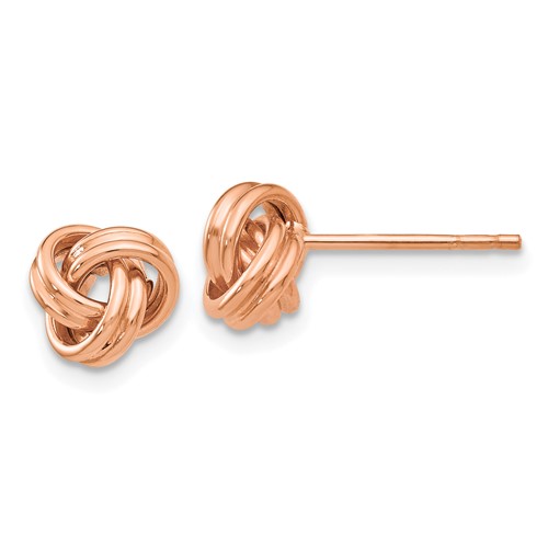 14k Rose Gold Mini Double Love Knot Earrings