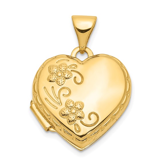 Gold Heart Shaped Locket Pendant