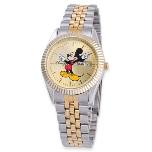 Two-tone Gold Dial Moving Arms Mickey Mouse Watch Xwa4401