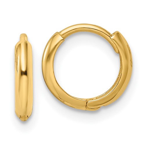 14k Yellow Gold 3/8in Endless Hoop Earrings 1.8mm