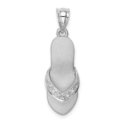 14k White Gold Sandal Pendant with .04 ct tw Diamond Accents