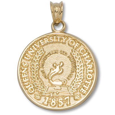 10kt Queens University Charlotte Seal 3/4in Pendant