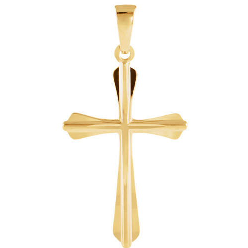 14k Yellow Gold 1in Tapered Cross Pendant JJR16033Y | Joy Jewelers