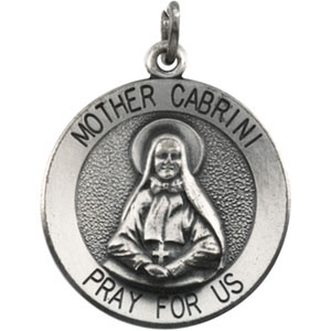 Sterling Silver Mother Cabrini Medal 18.25mm