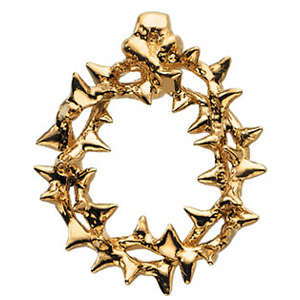 14kt Yellow Gold Crown of Thorns Pendant 15x13mm