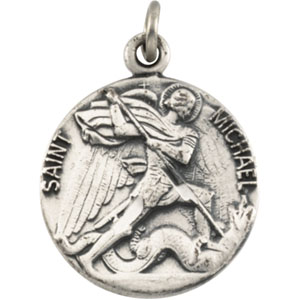 St. Michael Medal 18mm & Chain - Sterling Silver