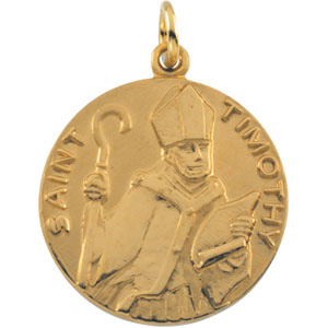 14k St. Timothy Medal 18mm