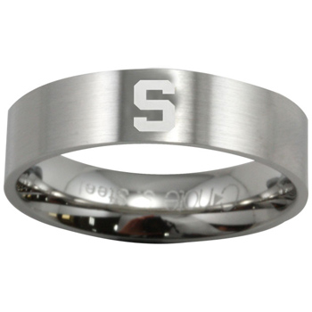 Stainless Steel 5mm Ladies' Michigan State Ring