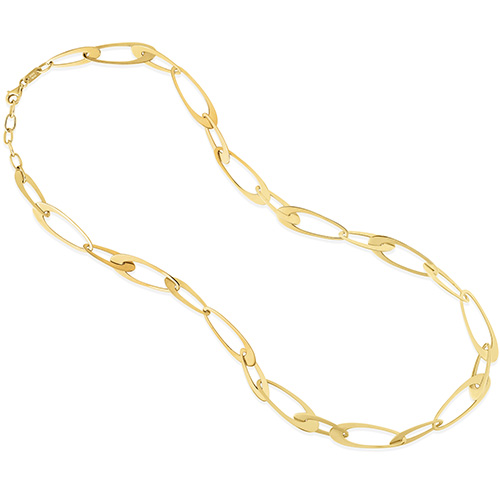 14k Yellow Gold Italian Oval Links La Goccia Chain 18in