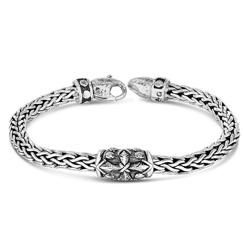 Phillip Gavriel Sterling Silver Four Points Woven Men's Bracelet