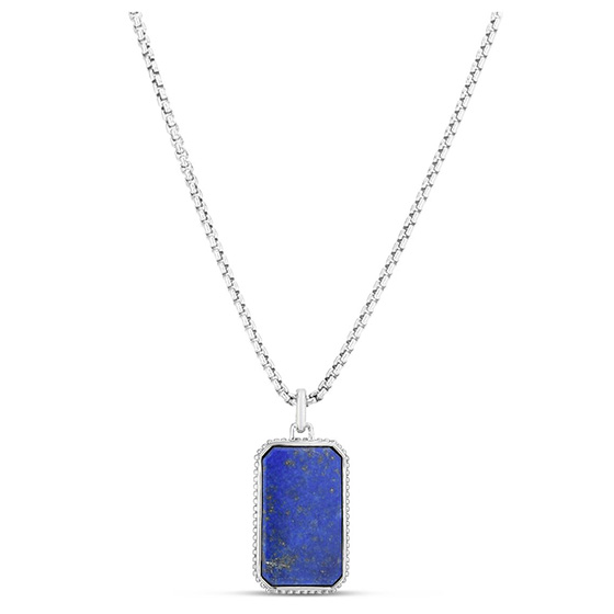 Phillip Gavriel Sterling Silver Men's Blue Lapis Tag Necklace