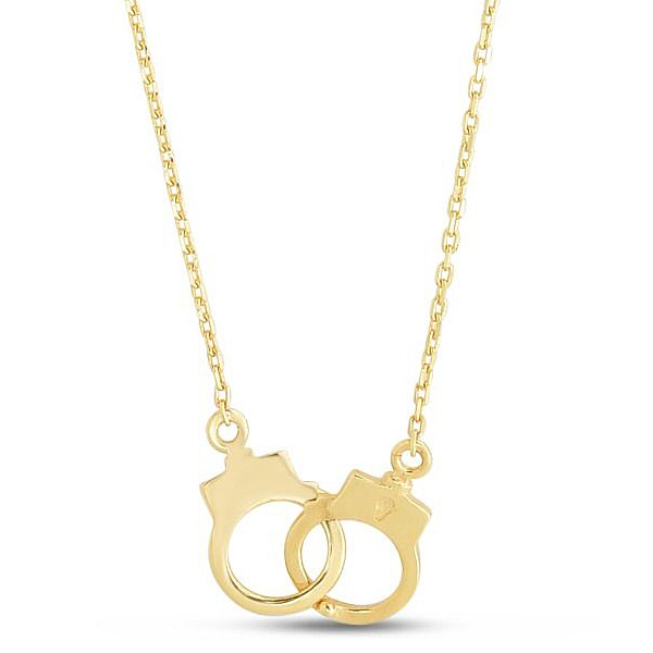 14k Yellow Gold Handcuffs Necklace