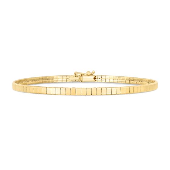 14k Yellow Gold Brick Pattern Omega Bracelet JJRC15411 07