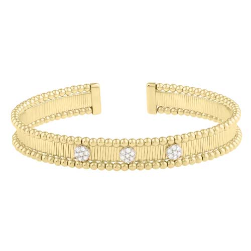 14k Yellow Gold Pallina .24 ct tw Diamond Bangle Bracelet