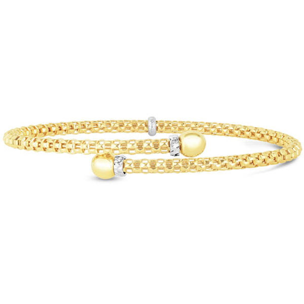 Phillip Gavriel 14k Yellow Gold Popcorn Bypass Bangle Bracelet