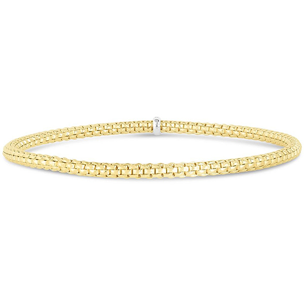 14k Yellow Gold Slender Popcorn Stretch Bracelet