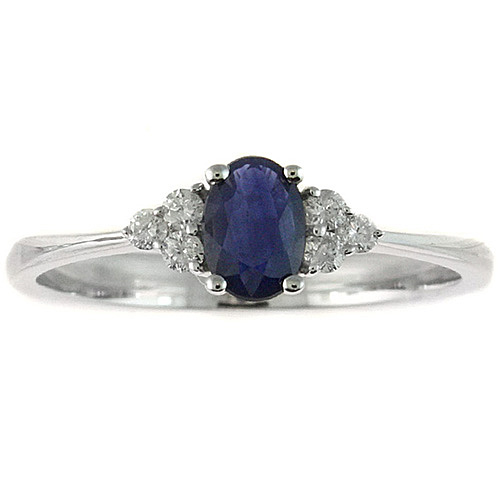 Gin & Grace 14KT WG Genuine Blue Sapphire and diamond accent Ring -  Walmart.com