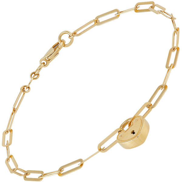 Paper-Clip Chain Bracelet w/Heart Clasp