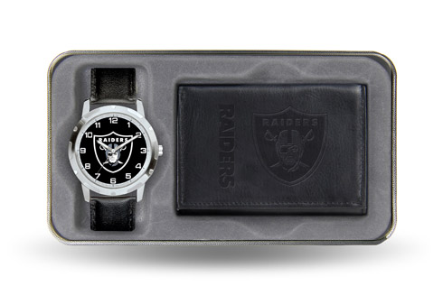 Oakland Raiders Watch and Wallet Gift Set