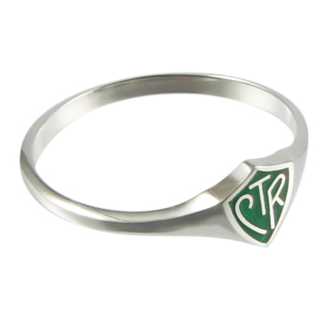 Green Mini CTR Ring - Sterling Silver