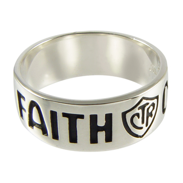 Faith Courage CTR Ring 8mm - Sterling Silver