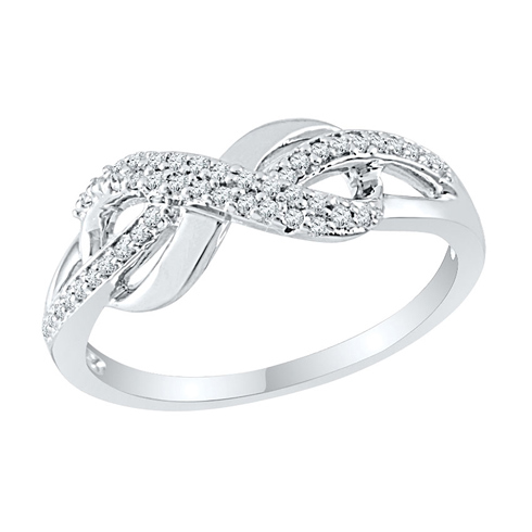 Sterling Silver 1/10ct Diamond Infinity Ring