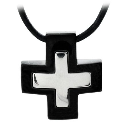 Greek Cross Necklace 19in - Stainless Steel