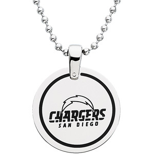 Stainless Steel San Diego Chargers Disc 27in Necklace