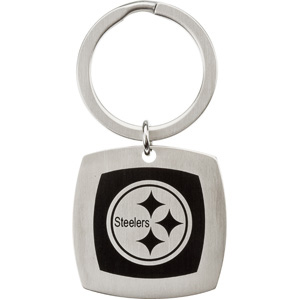 Stainless Steel Pittsburgh Steelers Square Key Chain